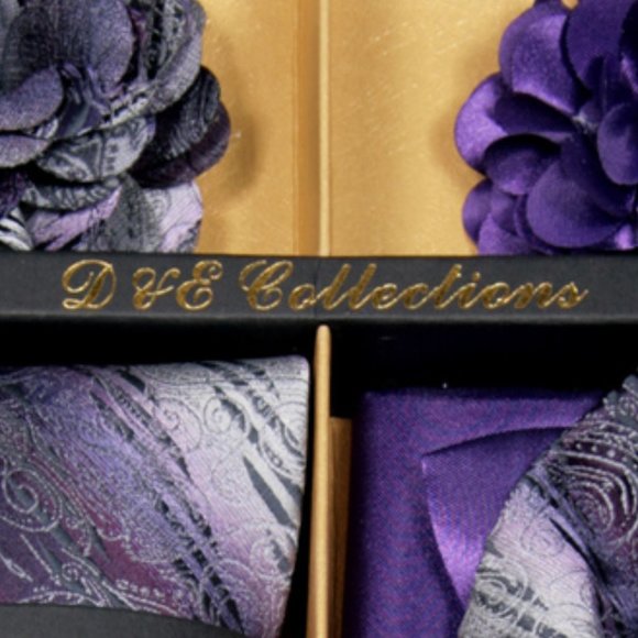 NOT FOR SALE Daniel Ellissa Purple Silver Bow & Neck Tie 6 Set - Picture 6 of 6
